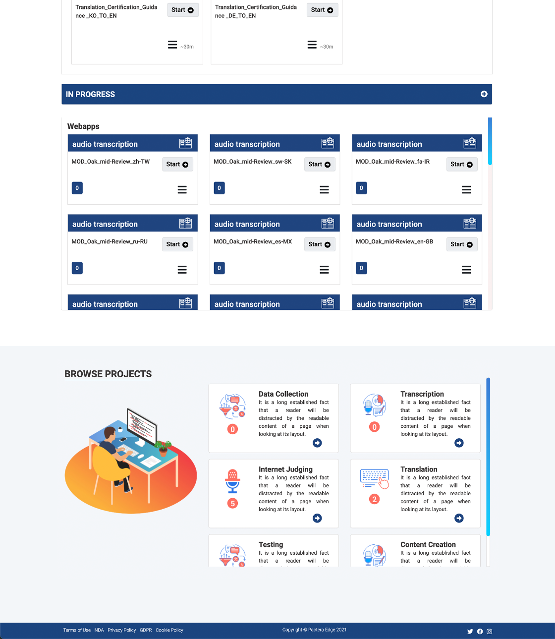 Redesigned OneForma workflow with clearer structure and action hierarchy.