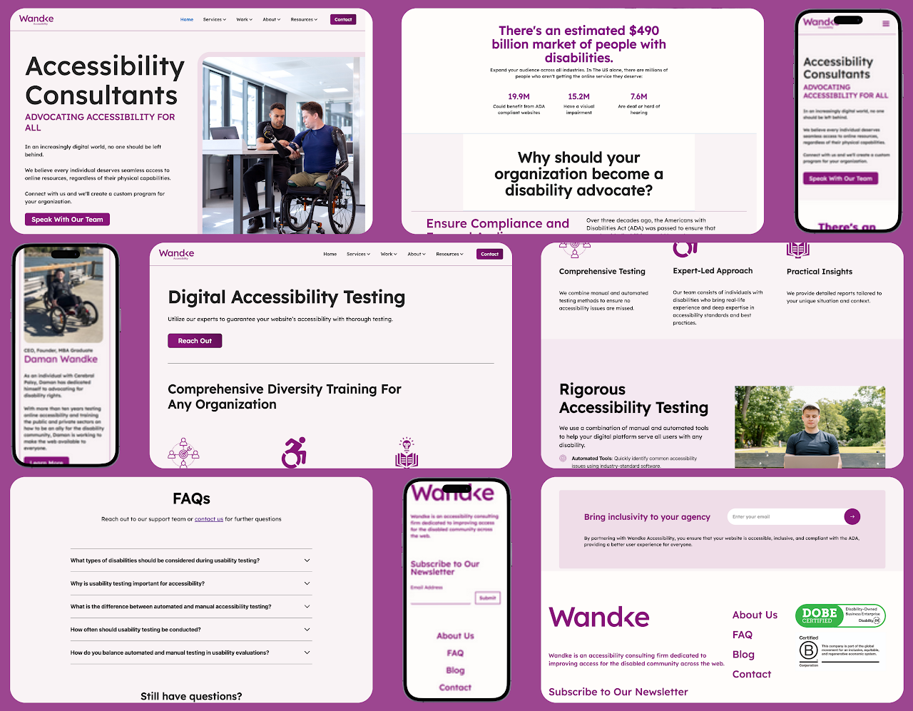 Final Wandke website redesign that supports lead capture and B2B positioning.